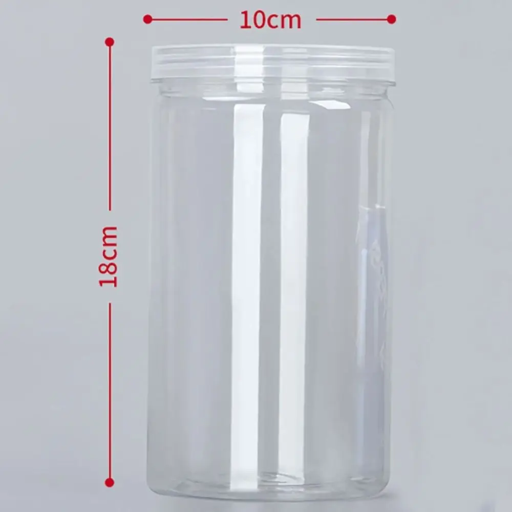 New Clear Sealed Can with Lid Food Grade Sealed Empty Packing Bottle Circular Storage Bucket Plastic Food Jar