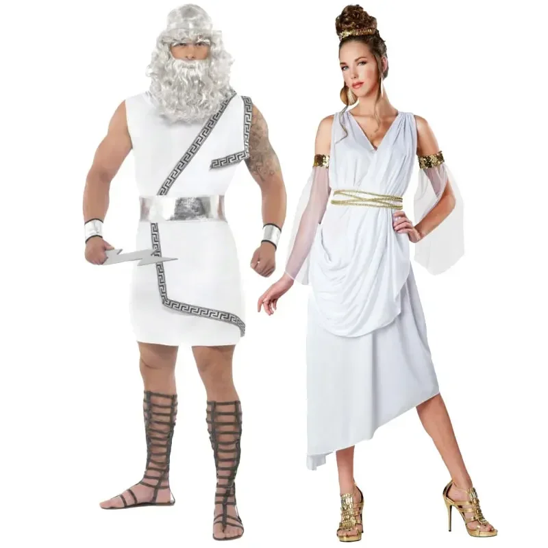 

Ancient Egyptian Kingdom Outfits Anime Greek Mythology Character Costume Halloween White Sleeveless Cosplay Performance Clothes
