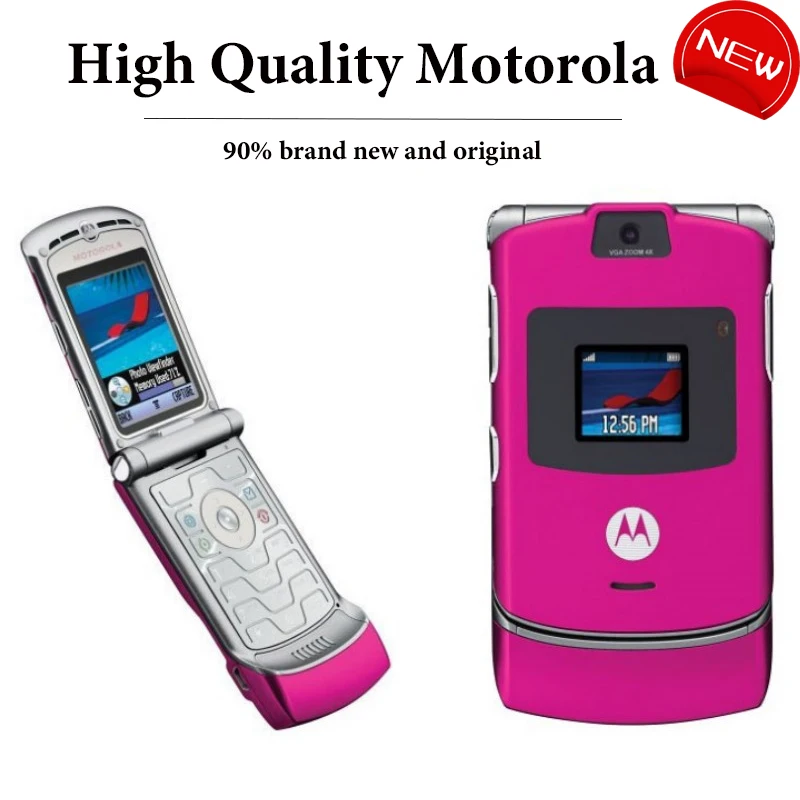 Klasyczny zalecany telefon komórkowy Motorola RAZR V3 składany clamshell oryginalny GSM 850/900/1800/1900 wygodny