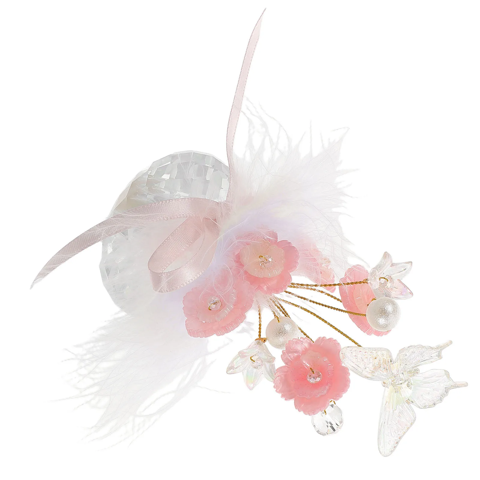 

Car Dashboard Decorations Butterfly Baby's Breath Floral Romantic Vehicle Ornament Auto Interior Accessories