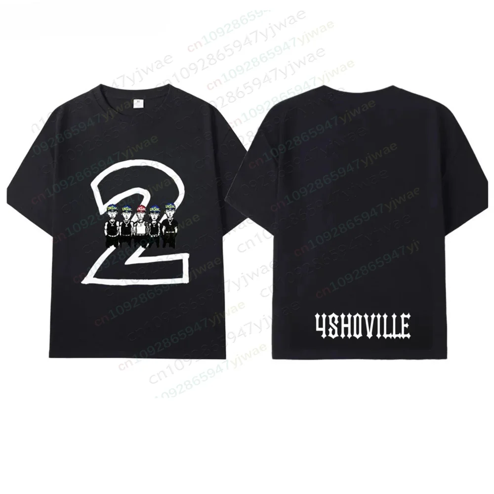 Lngshot 4shoboiz Vol.2: 4shoville Album T-Shirt Kpop Mitglieder Ohyul Ryul Woojin Louis Tee Fan Geschenk Sommer Herren Damen T-Shirts – Detail 7