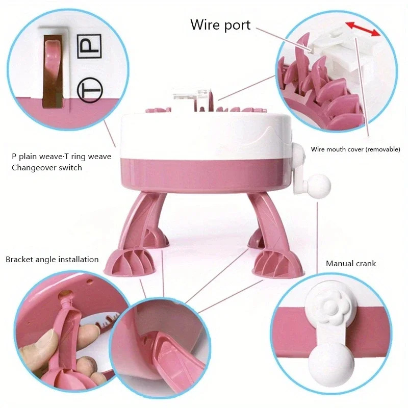 Needle Hand Knitting Machine Sentro Knitting Machine DIY Process Project Knitting Process Tools Knitting Scarves Hats Gloves