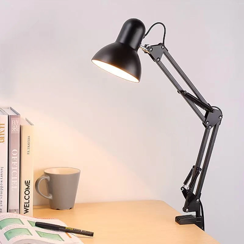 Table Lamp LED Eye Protection Desk Light Learning Reading Work Metal Long Arm Button Photography Fill Light