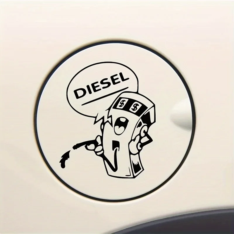 Cartoon Diesel Slot Machine Fuel Tank Cap Sticker Waterproof Vinyl Decal For SUV Truck Car Motorcycle Exterior Styling Decor