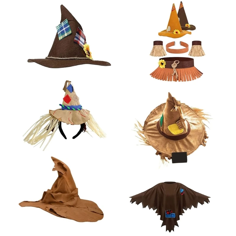 Unique Wrinkled Witch Hats Halloween Costume Accessory for Halloween Party