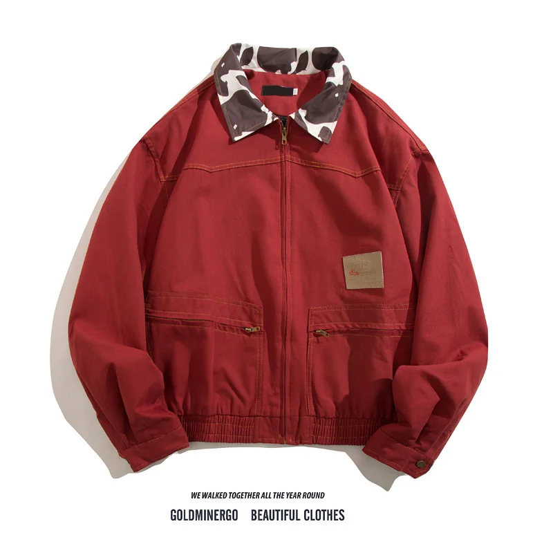 

Хлопковая рабочая одежда Waed Jaet, мужская весенне-осенняя свободная дизайнерская куртка для пар молочной коровы Ne Jaet American High Street Sle