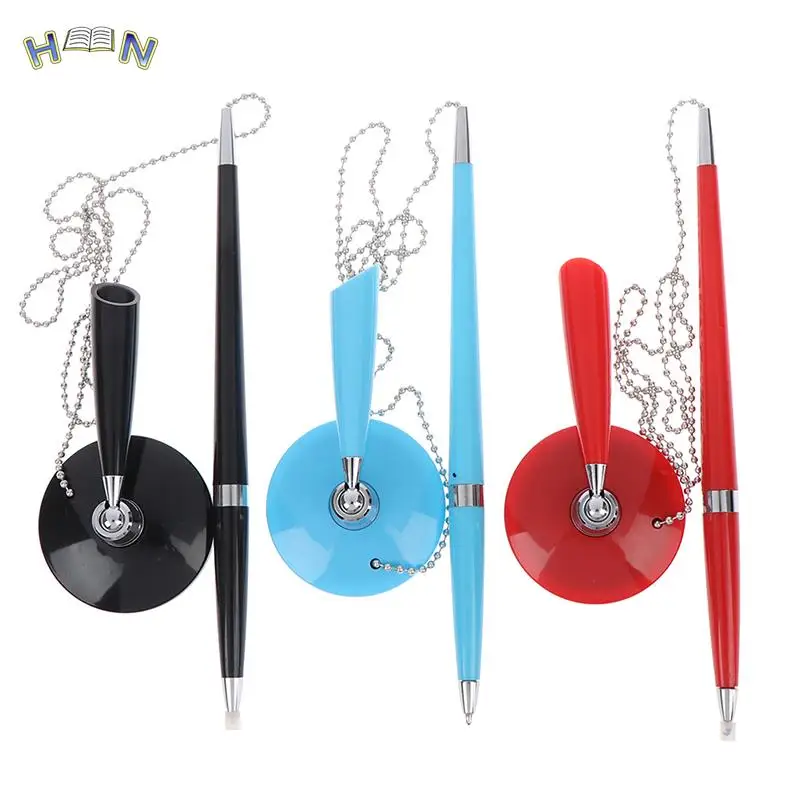 1pc Black Metal Desk Rope Ballpoint Pen Signature Pen Learn Office School Stationery