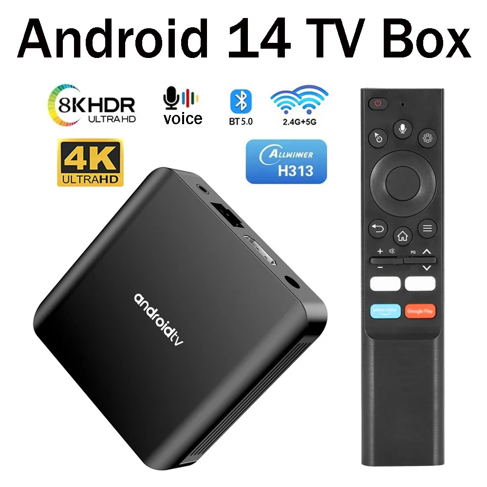 TV98 ATV Plus TV Box Android 14.0 HD 8K 4K Allwinner H313 Qu