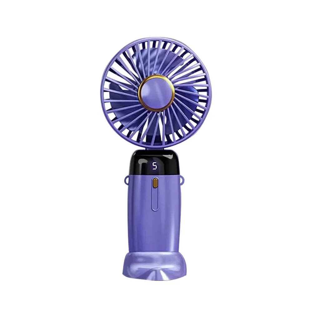 Handheld Folding Fan Portable Carrying Mini USB Rechargeable Model Intelligent Digital Display Multifunctional Mute Small Fan