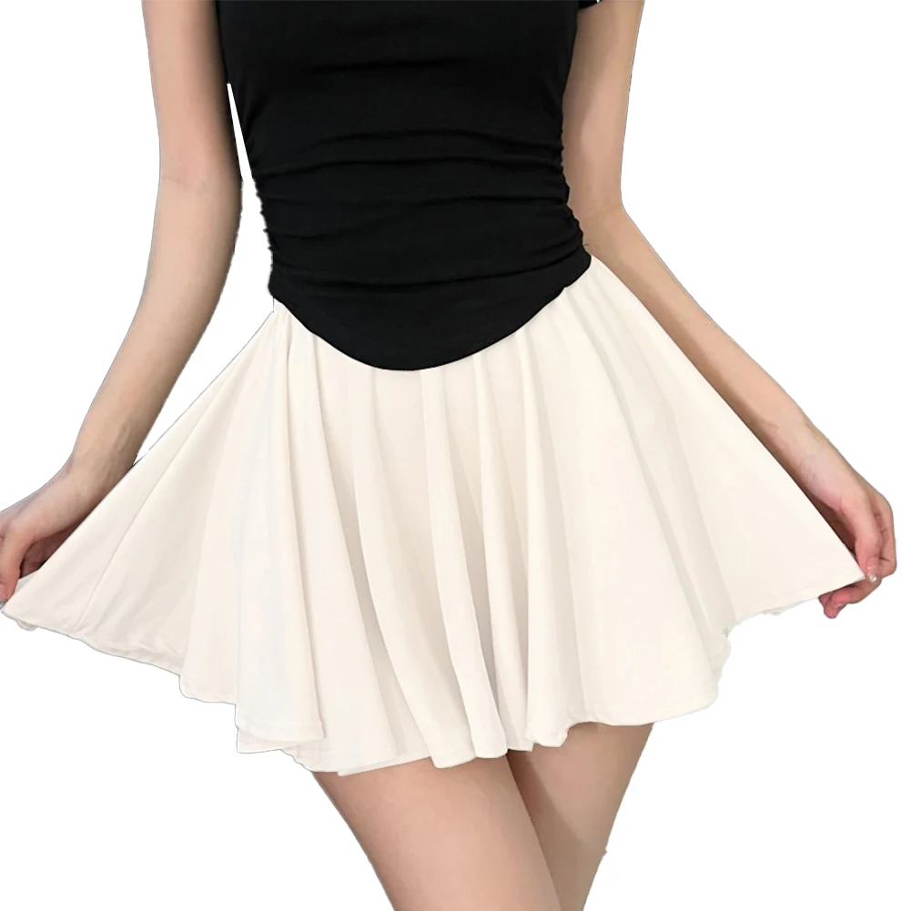 

Skateboard Skirt Skirt Short Pleated Skirt Cute High Waist Skater Solid Color Summer Tennis Tennis Style Daily