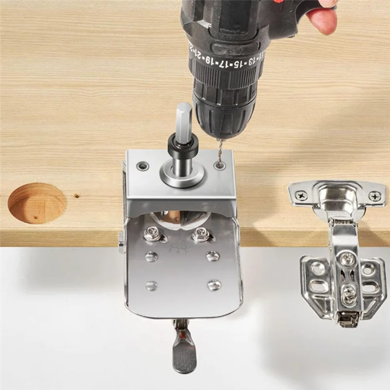 AT51-Adjustable Concealed Hinge Jig Kit, 0-30Mm Door Hinge Installation Tool With Precision Positioning, Stainless Steel