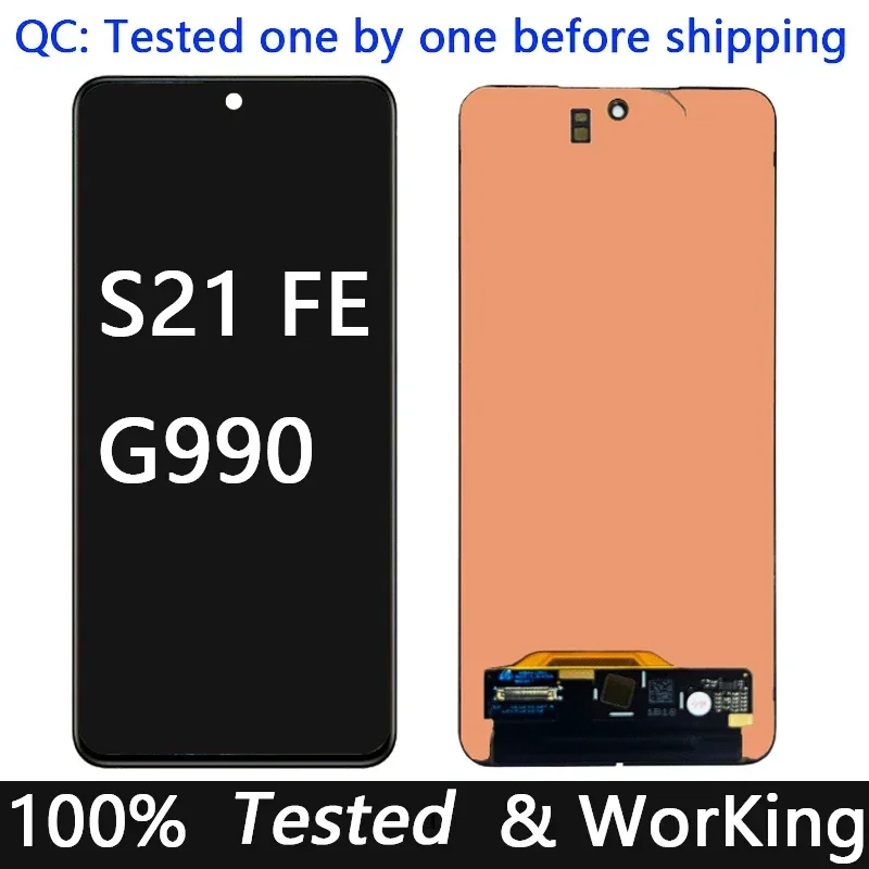 Original AMOLED S21FE For Samsung Galaxy S21 FE 5G G990 G990B G990U G990B/DS G990E LCD Display with touch screen Ditigitizer