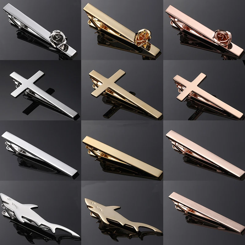 Shark Tie Clip Fashionable New Men\'s Shirt Tie Christian Cross Pin Rose Tie Clip, Manufacturer Direct Wholesale
