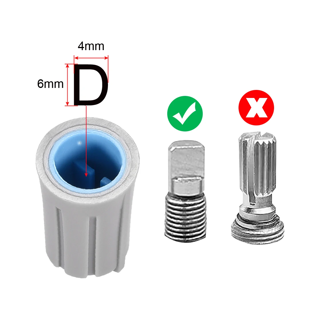 10Pcs D Half Shaft Plastic Knob 6mm Potentiometer Control Knobs Guitar Volume Switch Knob Potentiometer Rotary Encoder Knob Cap
