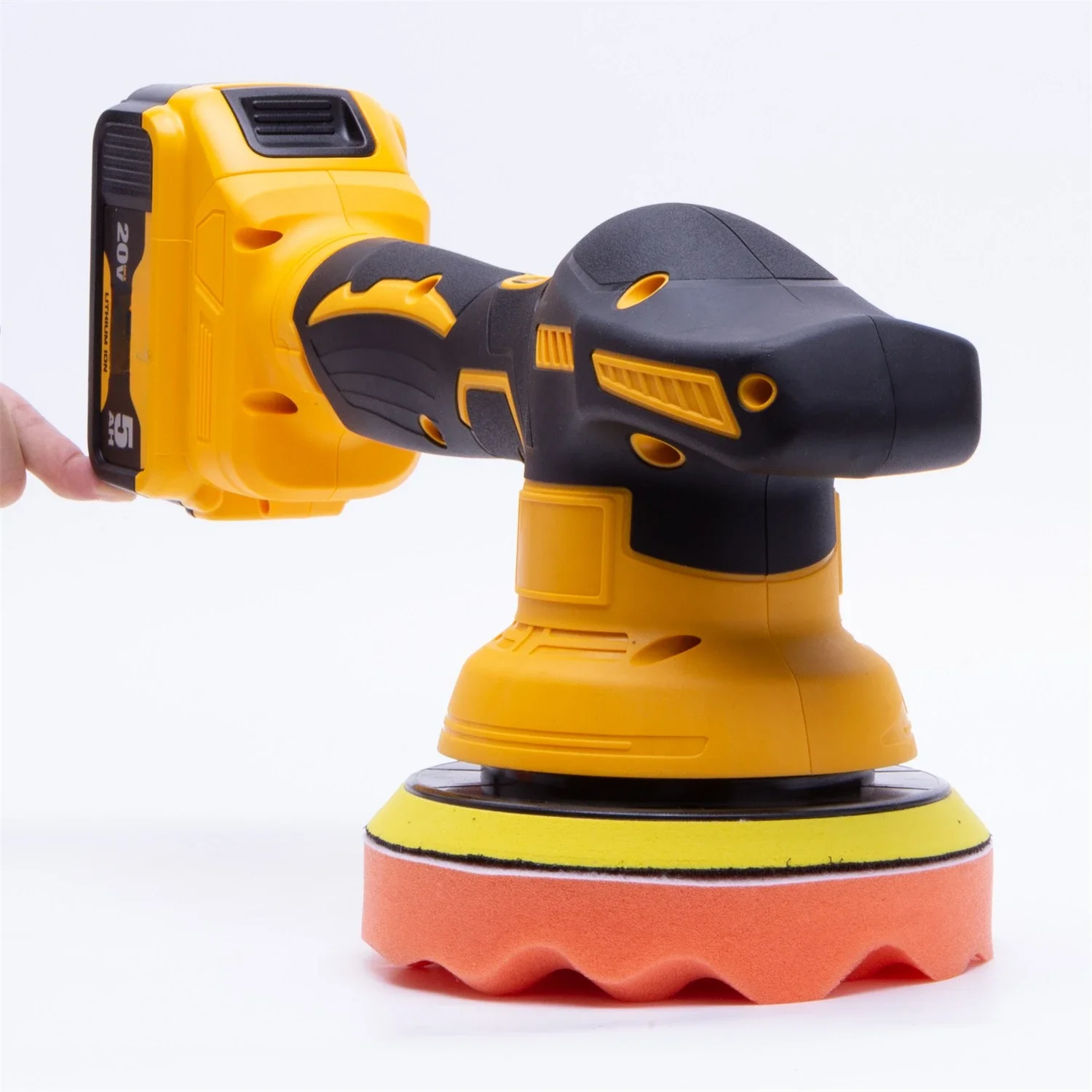 8-Gear Portable Cordless Car Polisher Adjustable Auto Electric Waxing Sanding Sealing Glaze Tool Fit Dewalt 20V Battery