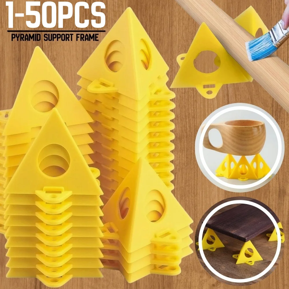 1-50PCS Pyramid Shaped Triangular Bracket Mini Cone Woodworking Spray Painting Door Plank Support Cushion Block Paint Tools