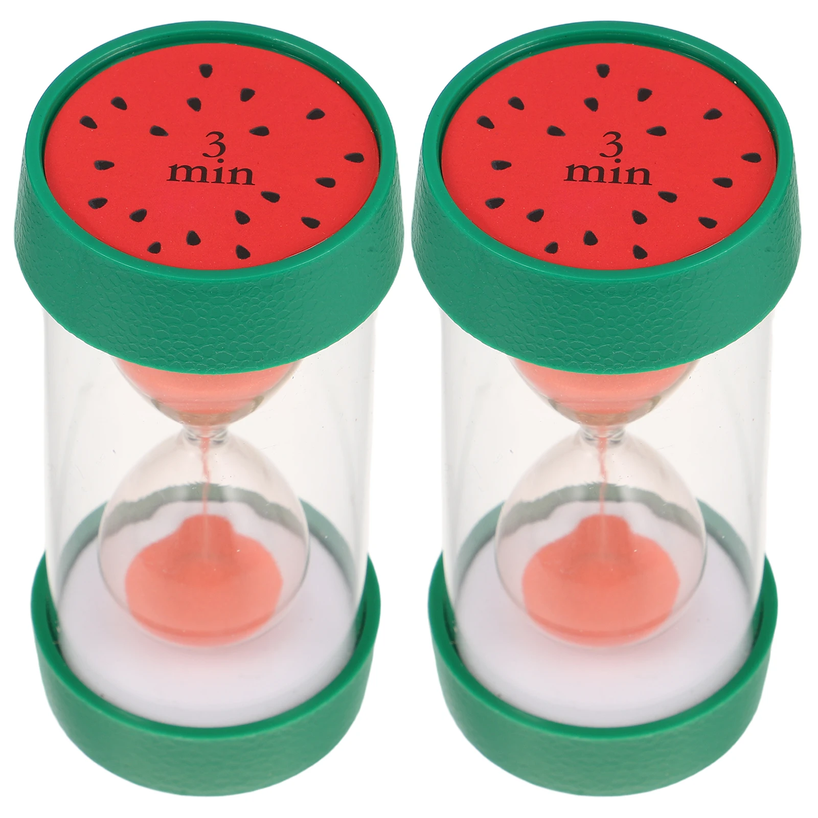 

2pcs Cute Design Watermelon Hourglass Timer For Children Small Sand Timer For Brushing Teeth Classrooms Kitchens