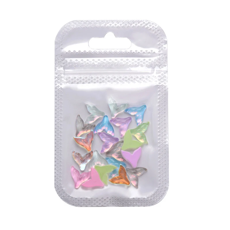 Mix 20 pz/borsa coda di sirena Nail Art Charms Kawaii accessori in cristallo gioielli Aurora Sweet Princess Manicure strass