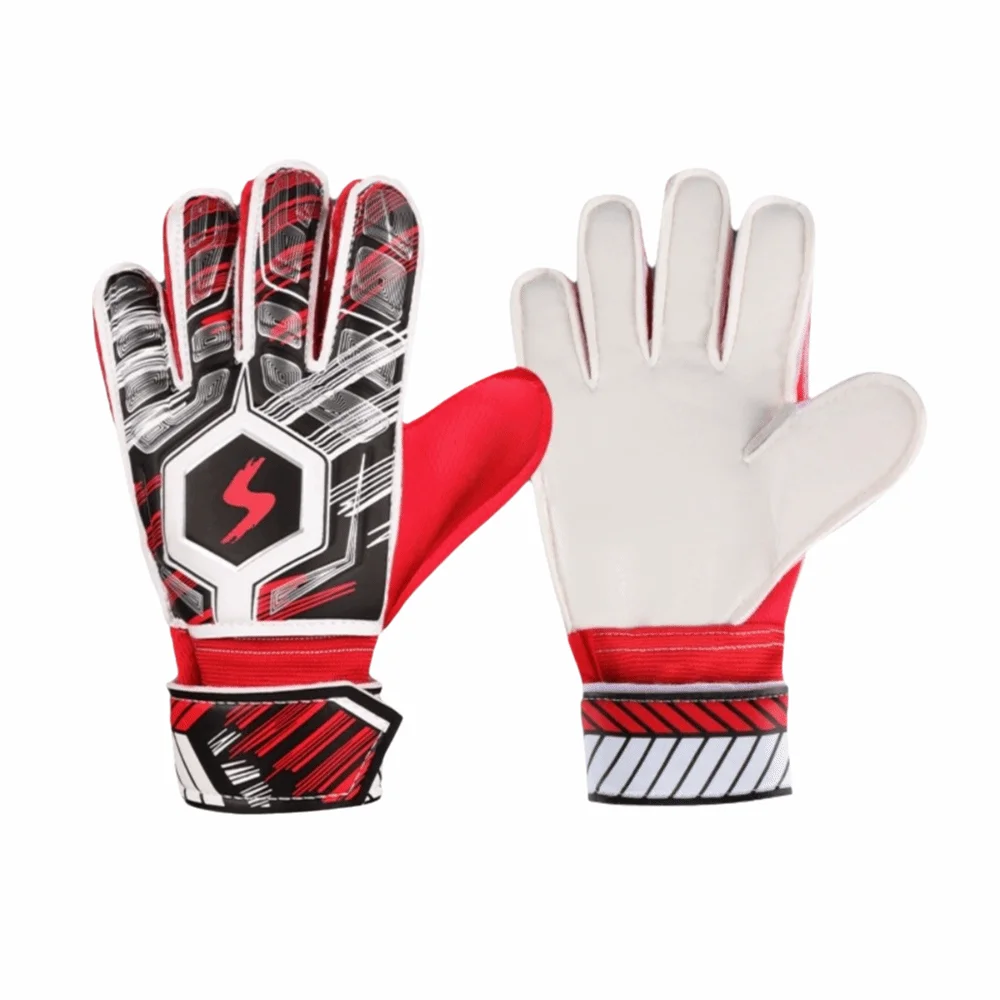 1 Pair Finger Protection Football Goalkeeper Gloves Cushioning Antiskid Goalie Gloves Wear Resistant Breathable