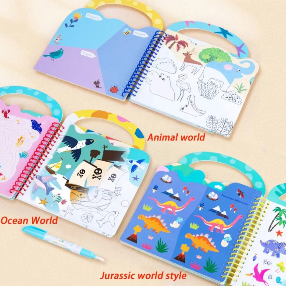 นํากลับมาใช้ใหม่น้ําวาดของเล่น Montessori น้ําใสสี Graffiti Magic Water Drawing Book ป้องกันสิ่งแวดล้อมน้ําวาด