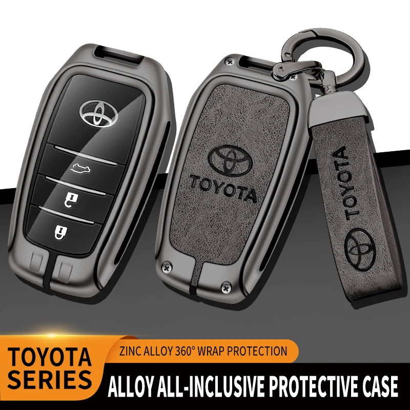 Car Key Case Cover Shell For Toyota Land Cruiser 200 Prado Crown Yaris Cross Hilux Innova Fortuner Camry Alphard PREVIA Vellfire