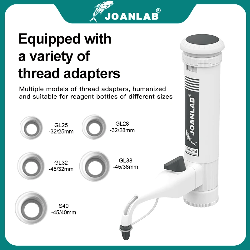 JOANLAB Bottle Top Dispenser Adjustable Quantitative Laboratory Dispenser Autoclavable Lab Equipment