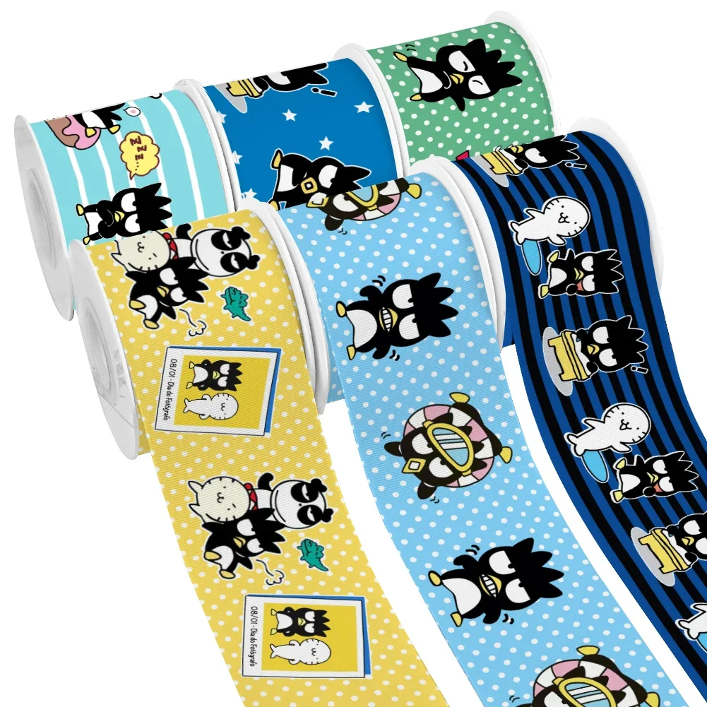 

Japanese Sanrio Cartoon BadBadtz-maru Design Printed Grosgrain Satin Ribbon for Gift Wrapping Hair Bow 50 Yards