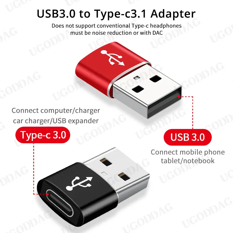 USB Type C Adapter USB3.0 Type A Male to USB 3.1 Type C Female Converter USB C Charging Data Transfer Adapter for iPhone 12 Pro