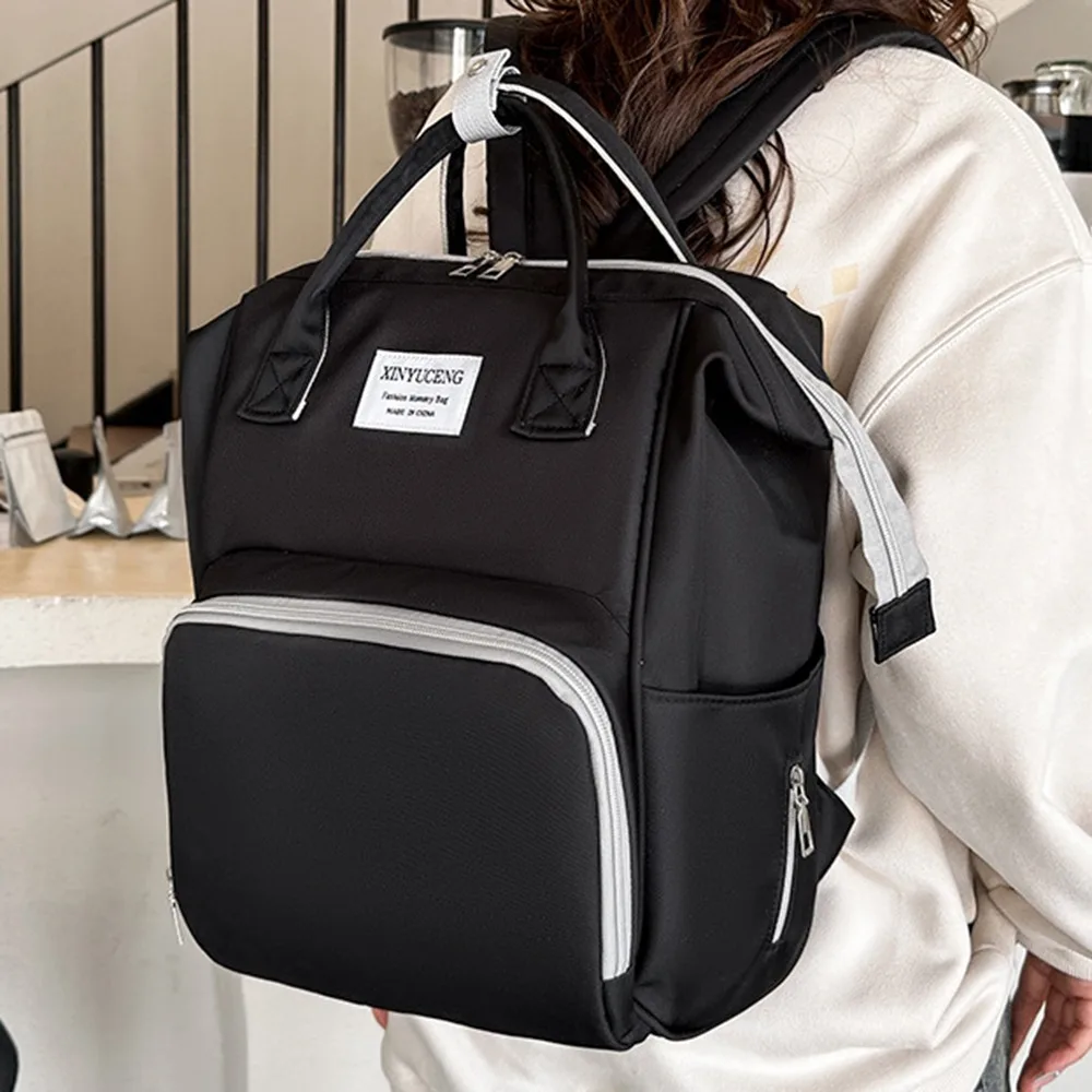 

Multifunctional Mommy Backpack Oxford Cloth Solid Color Baby Diaper Bag Portable Anti Splash Water Mommy Shoulder Bag Mother