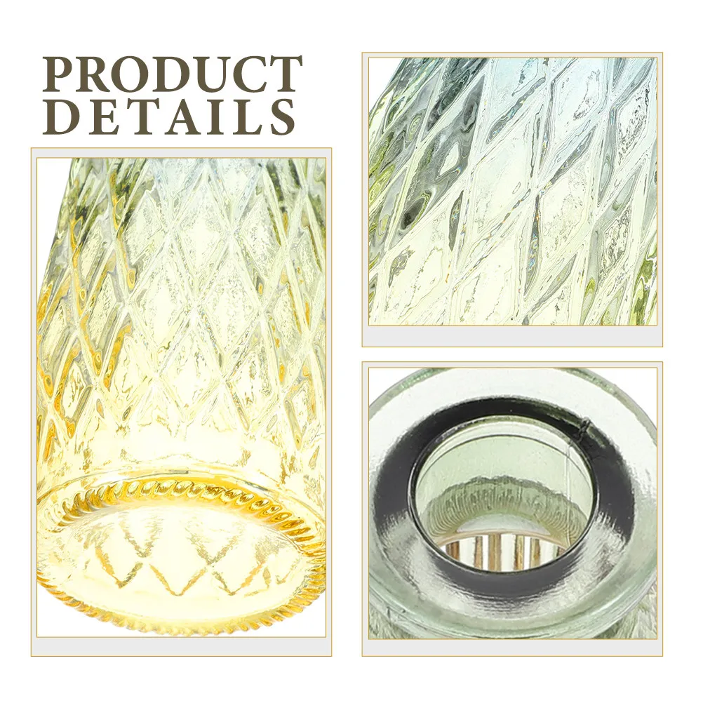 4Pcs Clear Glass Vase Set Exquisite Modern Decorative Vase for Home Office Desk Floral Arrangement Wedding Supplies Living Room