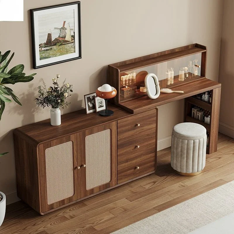 TTMedieval rattan solid wood frame dresser chest integrated master bedroom