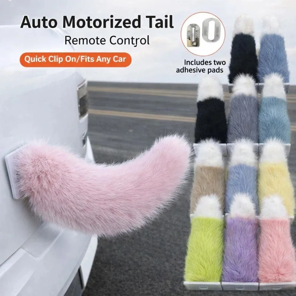 Fluffy Remote Control Electric Bicycle Tail Realistic Rechargeable Car Wagging Moving Tail Versatile Self-adhesive