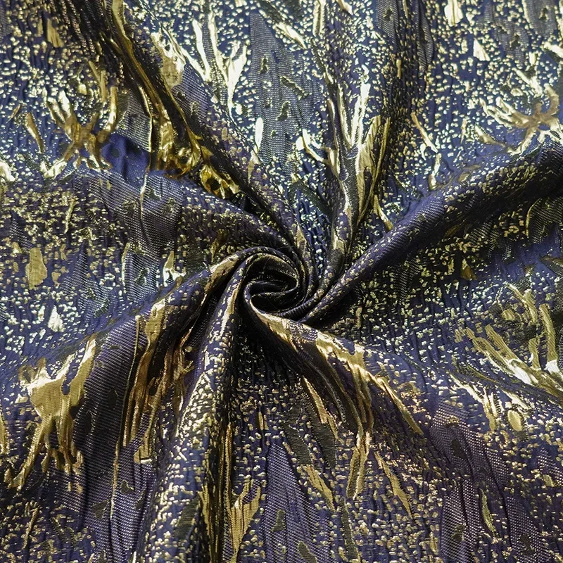 Tissu Jacquard teint en fil gaufré pour robe rétro femme, fil d'or, tissu décoratif exécutif, A338, printemps et automne, 45cm x 145cm