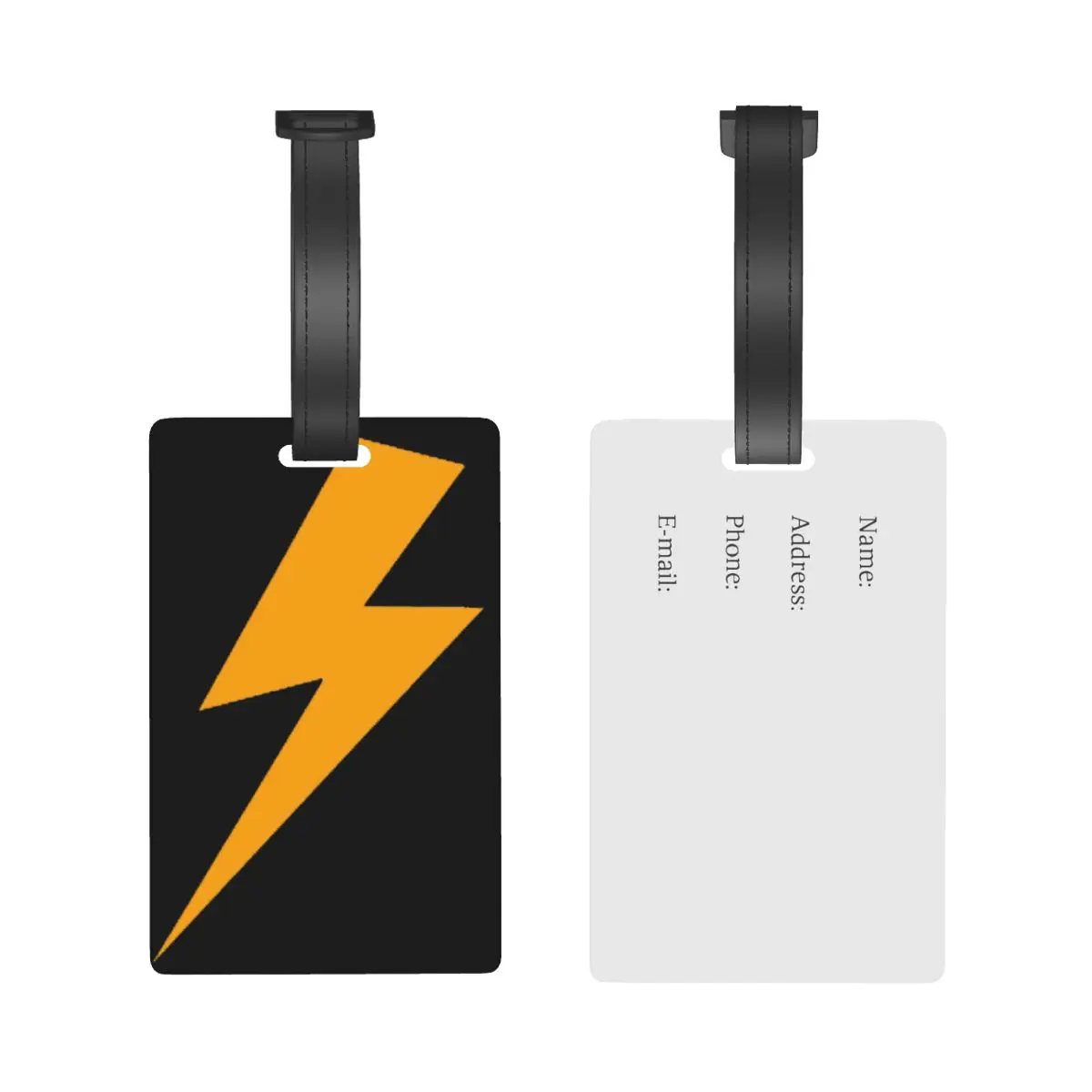 Orange Lightning Bolt Luggage Tags Suitcase Accessories Travel Baggage Boarding Tag Portable Label Holder ID Name Address