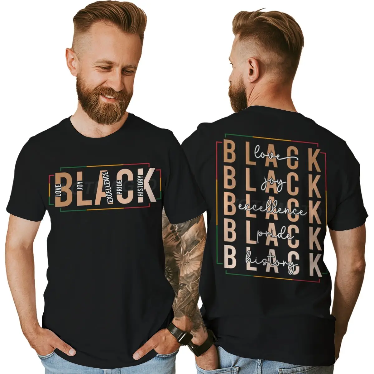 T-shirt Black Excellence Love Pride History pour hommes et femmes, avec citation inspirante africaine, cadeau pour le mois de l'histoire des Noirs