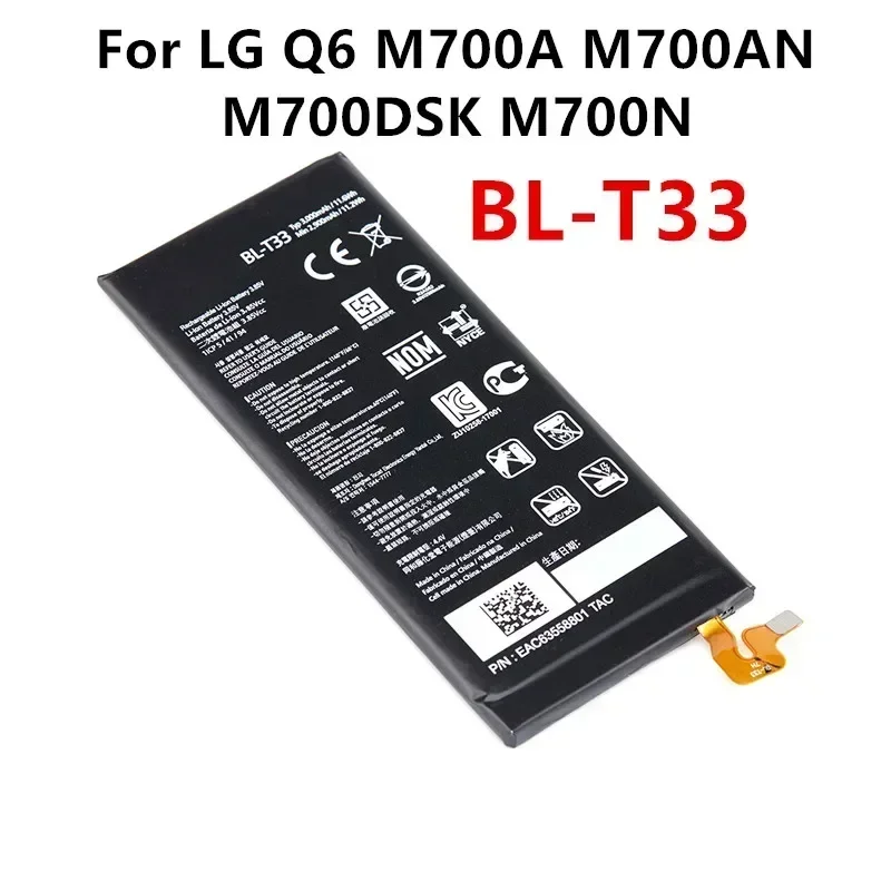 Batería de repuesto Original BL-T33 de 3000mAh para LG Q6 M700A M700AN M700DSK M700N T33 BLT33 baterías de teléfonos móviles + herramientas