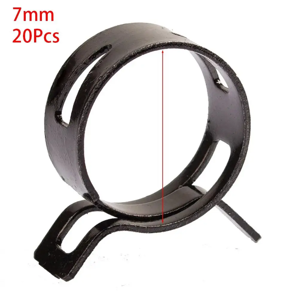 20Pcs/Lot Black for Fuel Oil Line Water Hose Pipe Elastic Buckle Spring Clips Pipe Hoop Tube Clamp Fastener