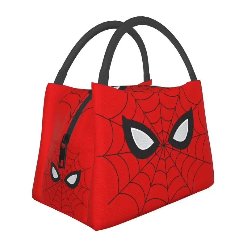 

Classic Red Spider Web Resuable Lunch Boxes Women Multifunction Halloween Thermal Cooler Food Insulated Lunch Bag Travel