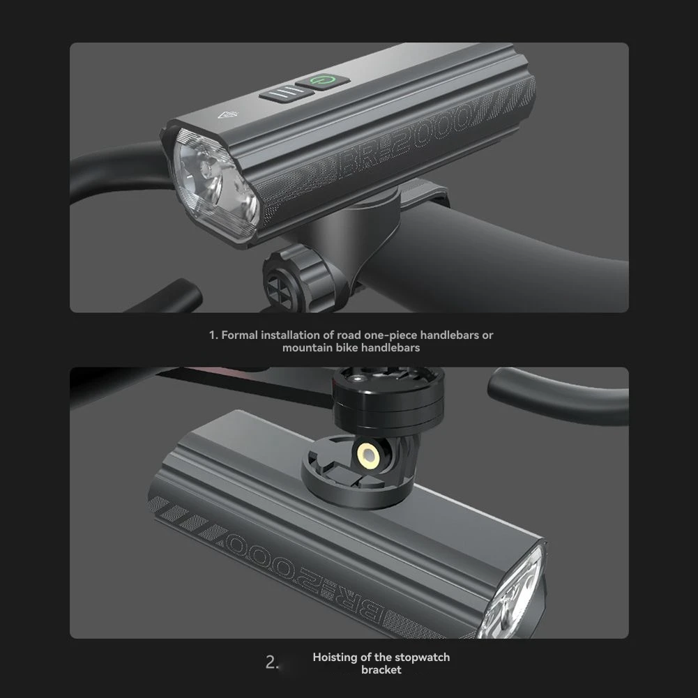CYCLAMI LED قابلة للشحن إضاءة دراجة هوائية BR 2000 لومينز مصباح يدوي الدراجة الجبهة الخلفية العلوي الطريق الجبلية مصباح يدوي