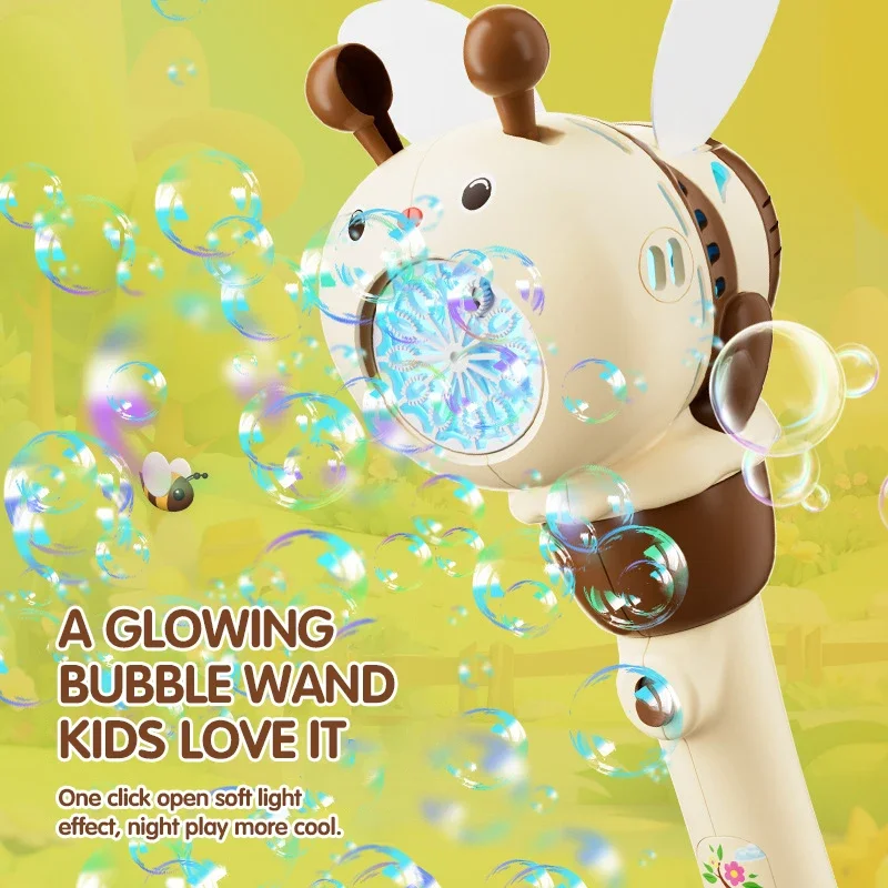 12 Hole Bee Electric Bubble Gun Children Toy Bubbles Machine Kids Gift Outdoor Games Automatic Maker Cartoon Soap Blowers