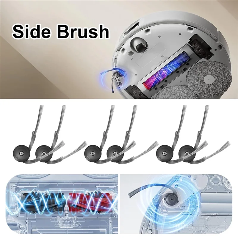 

WCS-For Roborock Qrevo Curv/P20 Pro Accessories Main Side Brush Hepa Filter Mop Pads Dust Bags Accessories Replacement Kits
