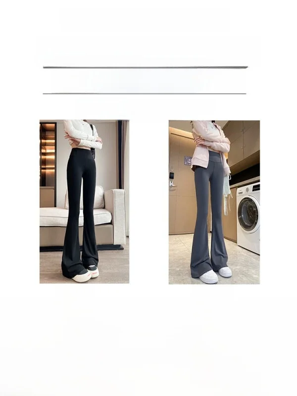 Slim Fit Hohe Taille Bell Bot Hosen frauen Fitn Yoga Hosen Dünne Winter Sle Bla Farbe Koreanische Sle Pendeln Faion