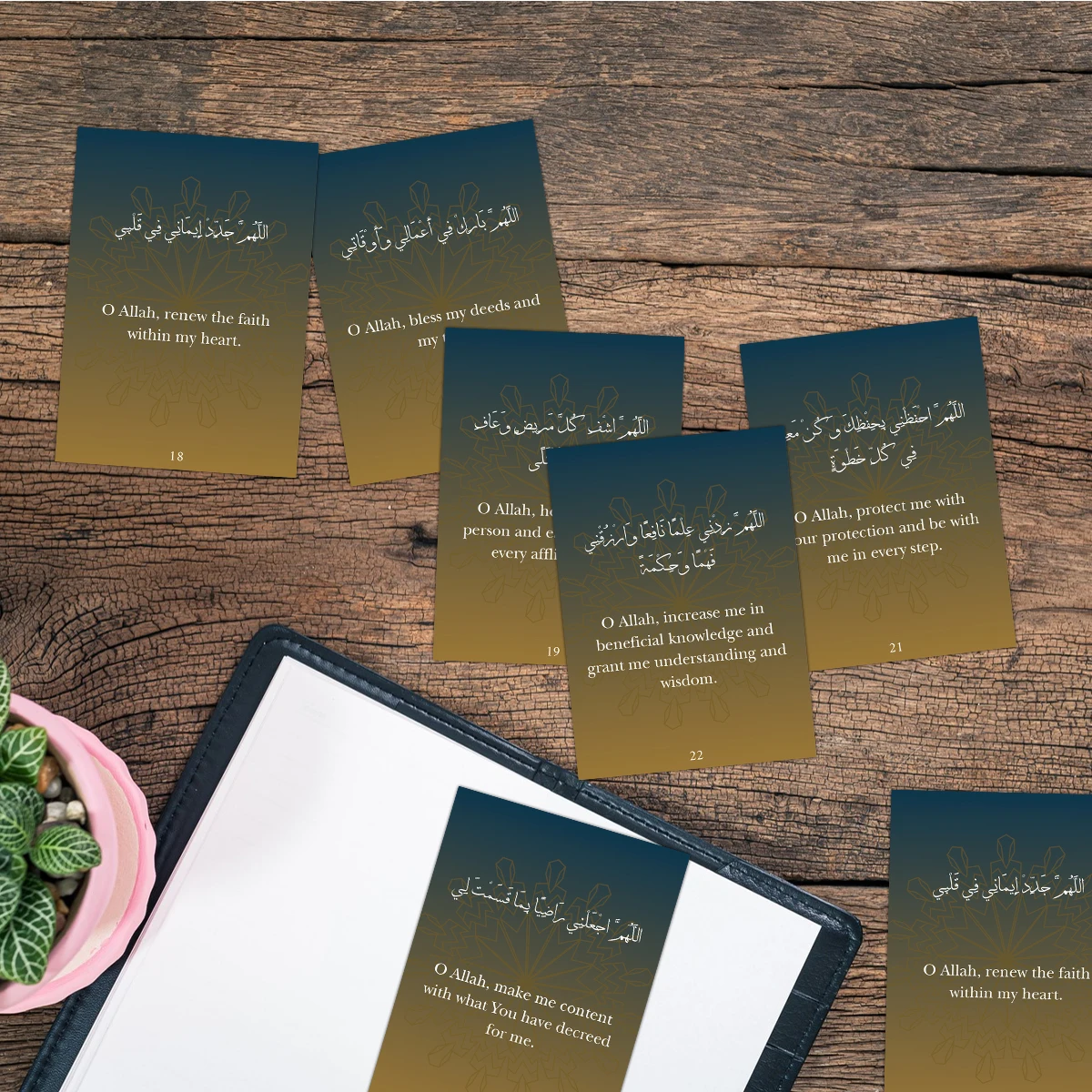 31pcs Arabic & English Ramadan Islamic Prayer Dua Cards For Daily Devotion,Blessing Cards For Family&Community,Holy Month Gifts view 5