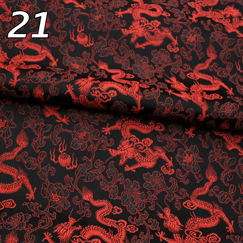 Satin Silk Fabric Brocade Jacquard Dragon Pattern Fabrics For Sewing Cheongsam Bags Hanfu Stage Clothing DIY Patchwork Material