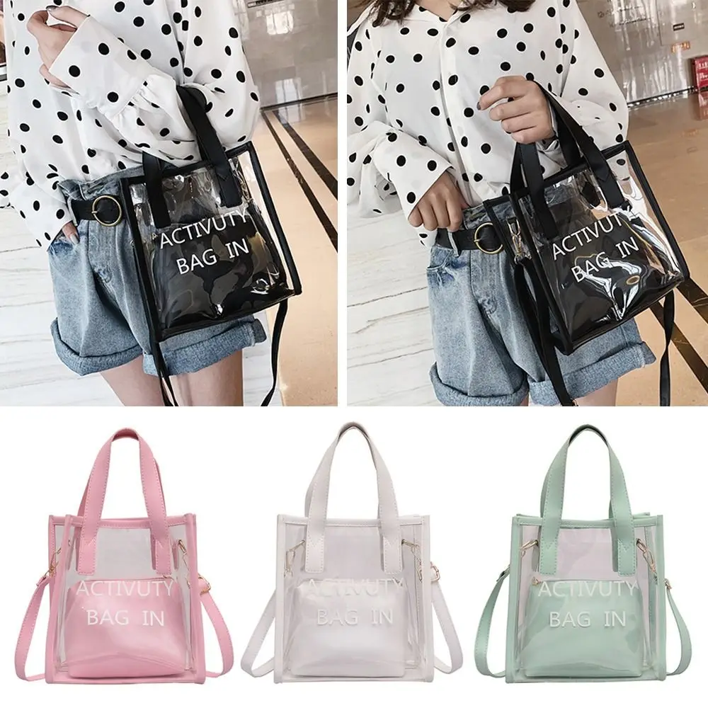 PVC Jelly Bag Women Transparent Handbags Summer Beach Clear Shoulder Bags Fashion Crossbody Bags