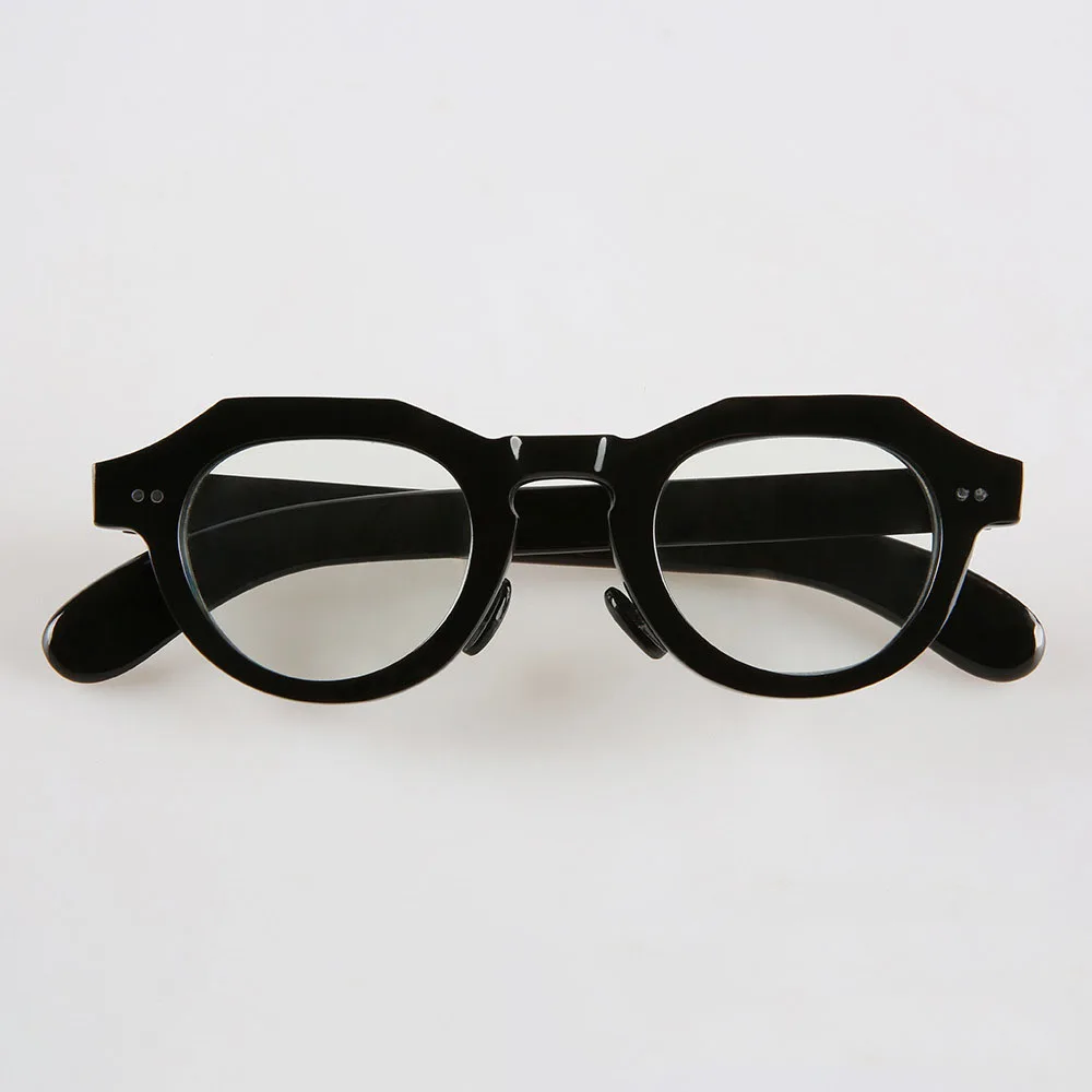 Eyeglass Frames Unique Polygon Vintage Handmade Buffalo Horn Prescription Man Glasses Frames Graduated Lenses Eyeglasses