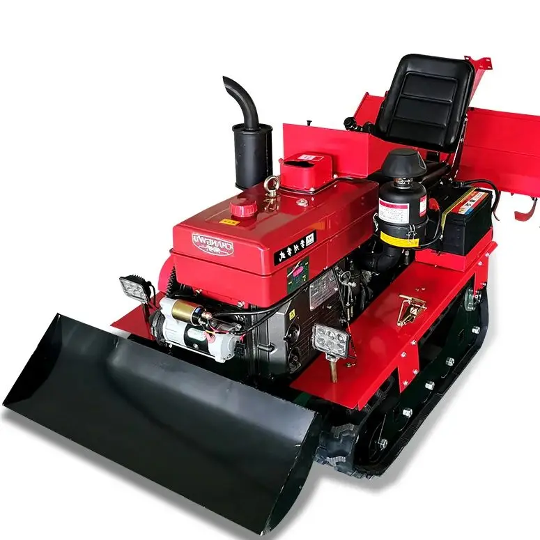 

Индивидуальный гусеничный культиватор 50 л.с. с широким рабочим полем для вспашки теплиц и садов, двойного назначения