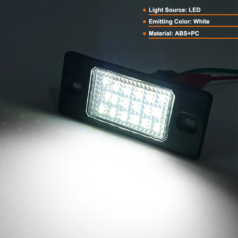 2Pcs LED License Plate Light For VW Tiguan 07-11 Touareg 02-10 Passat B5.5 Bora Porsche Cayenne 955/957 Number Plate Lamp - Image 4