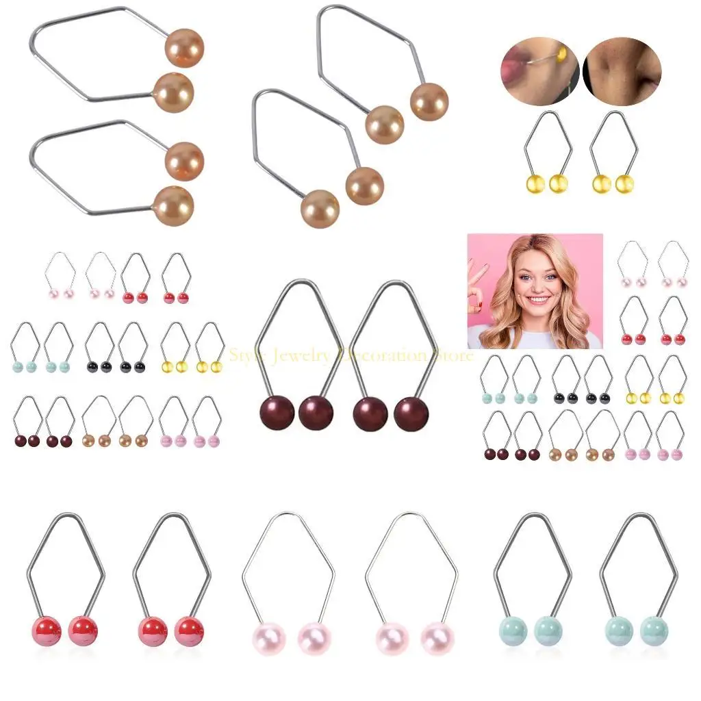 

D46E Trendy Lip Piercing Face Maker Ornament Exquisite Lip Accessory Delicate Pearls Face Muscle Exerciser Tools for Women