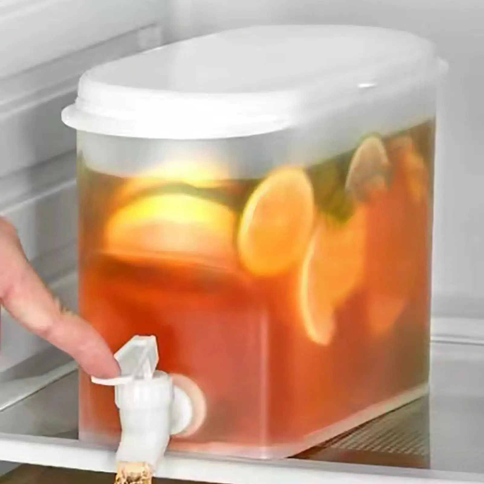 

2.8L Large Capacity Cold Kettle with Faucet Fruit Drink Dispenser Beverage Container Refrigerator Beverage Container for Kitchen